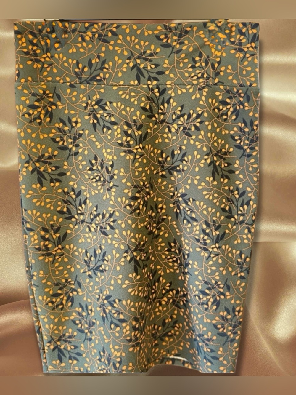 Lularoe Floral Patterned Green and Yellow Dress size Medium